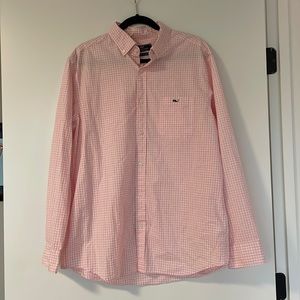 Vineyard Vines Pink/White Gingham Button Shirt